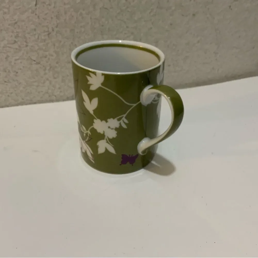 2006 Starbucks coffee tea cup mug 12 ounces - green purple white flowers